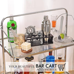 Cocktail Making Set, Cocktail Shaker Set 750Ml Stainless Steel Bar Tool Set Bartender Kit with Bamboo Display Stand for Home & Bar (Black Silver - 17PCS)