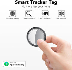 Air Tag Tracker Bluetooth Item Finder-4 Pack, Compatible with Apple Find My APP (Ios Only), 100Db Beep Smart Tag, Replaceable Battery, Item Finder and Locator for Keys/Luggage/Bags/Wallets Etc., Black
