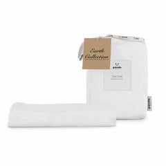 Panda Bamboo & French Linen White Fitted Sheet in 3 Sizes
