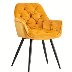 Dining Chairs with Velvet Thick Padded Upholstered Kitchen Tub Chair Armchair with Backrest Metal Legs Living Room Reception Leisure Chairs for Bedroom Lounge Office