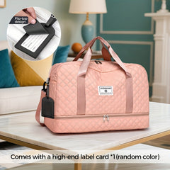 Multifunctional Large Capacity Handbag - Include An Attached Label Card, With Dry/Wet Separation Pockets - Suitable For Travel And Daily Use, Multifunctional Duffel Bag | Stylish Design | Large Handle Bag, Travel Bag, Gym Bag, Travel Bags For Women