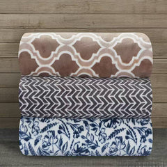 Monte & Jardin Printed Velvet Throw in 3 Designs, 152 X 177 Cm