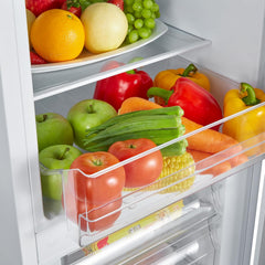 Fridgemaster MC50175A 50Cm Freestanding 60/40 Fridge Freezer - 175-Litre Capacity with Crisper Box - Reversible Door - LED Lighting- 4 Star Freezer Rating - White - E Rated