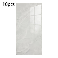 10pcs 3D Marble Wall Tiles Wallpaper, PVC Peel & Stick, Self-Adhesive Wall Stickers Wall Stickers, Golden/Grey Marble Pattern - Home Decoration Wall Stickers, Easy to Clean And Cut, Suitable for Renovation of Bathrooms, Living Rooms, Kitchens, Bedrooms