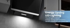 Midea COMFEE' 60cm Angled Cooker Hood Energy Class A++ - Tempered Glass Extractor Hood with Touch Screen, LED Lights, Recirculating & Ducting System, Wall-Mounted Black Kitchen Fan, A Must-Have for Every Home Kitchen
