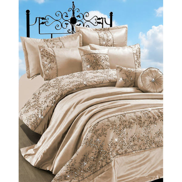 Gigi Embroidered Diamante Style Duvet Cover Sets Luxurious Quilt Covers Designer Bedding Sets