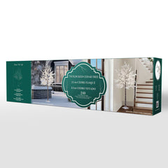 7Ft Flocked LED Cedar Tree with Twinkling Lights