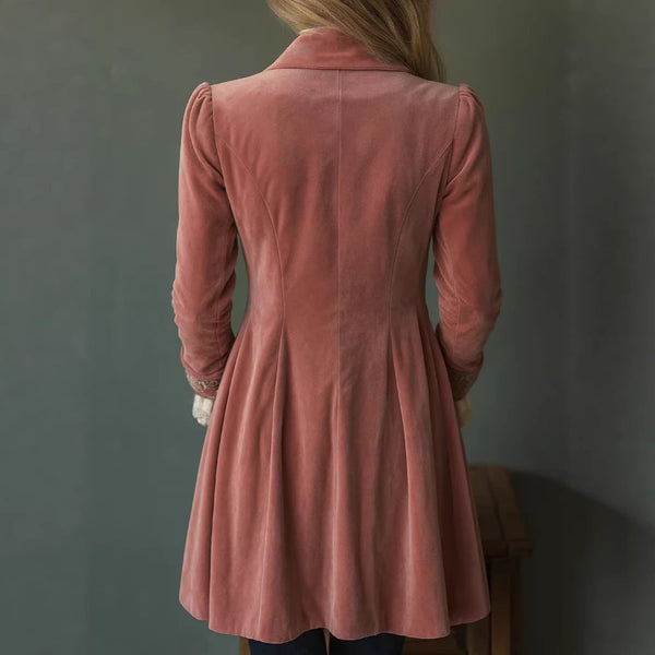 2026 Women'S Autumn Winter Long Sleeve Solid Color Patchwork Lace Golden Velvet Jacket European American Style
