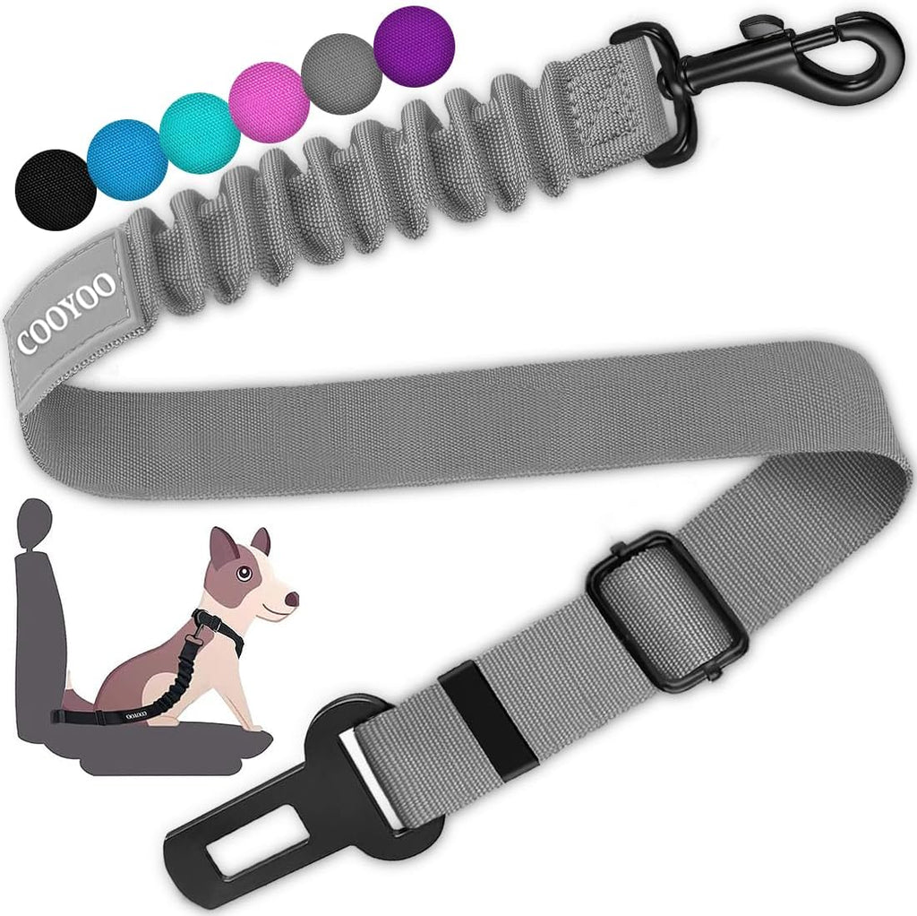 COOYOO Dog Seat Belt,3 Piece Set Retractable Dog Car Harness Adjustable Dog Seat Belt for Vehicle Nylon Pet Safety Seat Belts Heavy Duty & Elastic