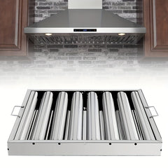 Stainless Steel Kitchen Exhaust Hood with Grease Baffle Filter - Modern, Sleek Design for Efficient Airflow and Easy Maintenance, Ideal for Home and Commercial Use, Commercial Kitchen Hood | Sleek Stainless Hood | Durable Kitchen Hood, Exhaust Fan