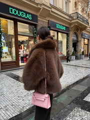 Faux Winter Warm Fashion Plush Top Short Coat for Women
