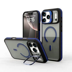 Phone Case: New Unique Flip Bracket Metal Bracket Color Anti Slip Protection Phone Case for iPhone 17 Air 16 15 14 13 12 11 Pro Max Plus Frosted Matte Translucent Black Shockproof Hard Cover Strong Magnetic Wireless