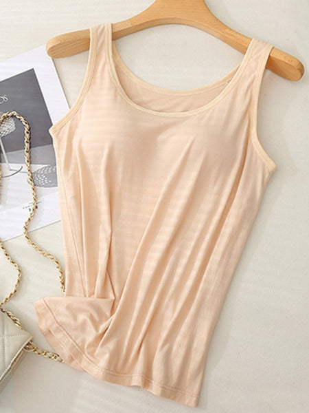 3-Pack Women'S Sexy Sleeveless T-Shirt - Solid Color Vest with Bra, Casual Spaghetti Strap Top for Spring/Summer, Machine Washable, Suitable for Home Wear And Outgoing, Loose Fit, Women'S Summer Clothing, All-Season Style