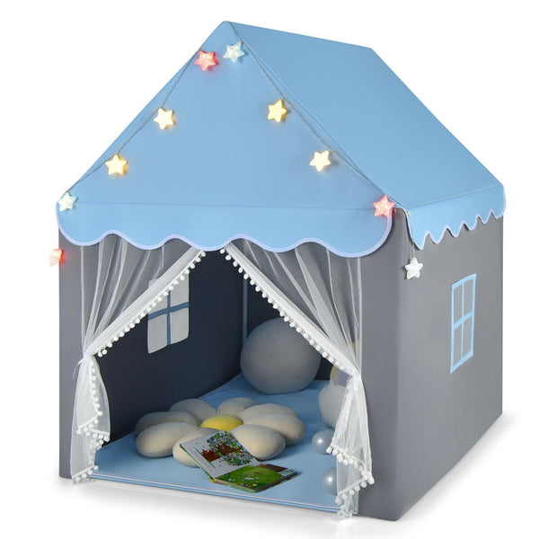 Large Kids Play House with Washable Mat and Star Lights