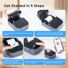 PM260B Portable Wireless Thermal Label Maker - 203DPI HD Printing, 1200mAh Long Battery, Auto-Calibration, Compatible with Mobile & Computer Systems, for Home Storage / Office Organization / Personal Item Sorting (Labels Included)