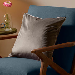Furn Meridian Green Velvet Feather Fill Cushion, 55 X 55 Cm