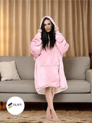 ELAFY - Casual Oversized Hoodie – Plain Pullover Sweatshirt for Everyday Wear, Soft Fabric with Pocket and Hood