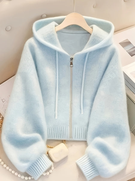 Cardigan Hooded Sweater for Women, Unique Niche Style Top, Gavin