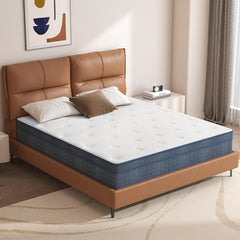 26cm/10.2in) Premium Hybrid Mattress: Individual Pocket Springs & 7-Zone Gel Foam, Medium Firm, Motion Isolation, Blue & White Design