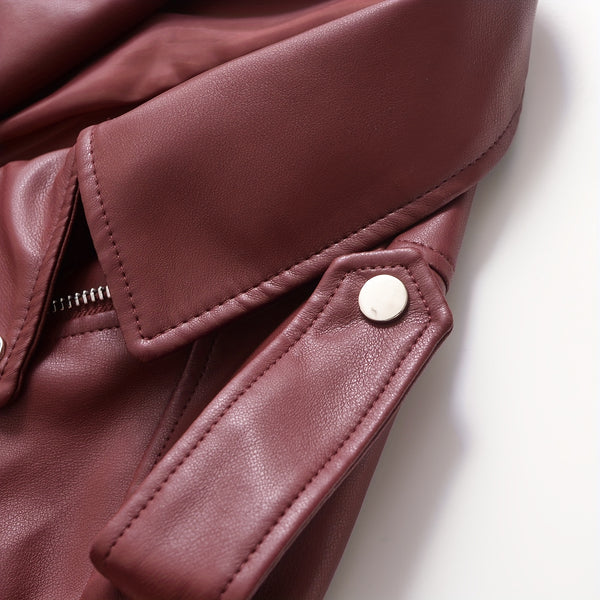 2025 Short Faux Leather Jacket Spring And Autumn American Retro Temperament Motorcycle Jacket Top Coat Women'S Clothing