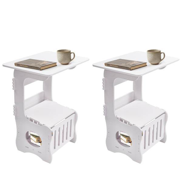 Modern Wooden Nightstand with Three Tiers, Measuring 49X46X29.5Cm, Suitable for Bedrooms, Living Rooms, And Hallways, Easy to Assemble, Can Also Serve As a Coffee Table
