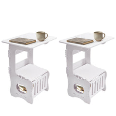 Modern Wooden Nightstand with Three Tiers, Measuring 49X46X29.5Cm, Suitable for Bedrooms, Living Rooms, And Hallways, Easy to Assemble, Can Also Serve As a Coffee Table