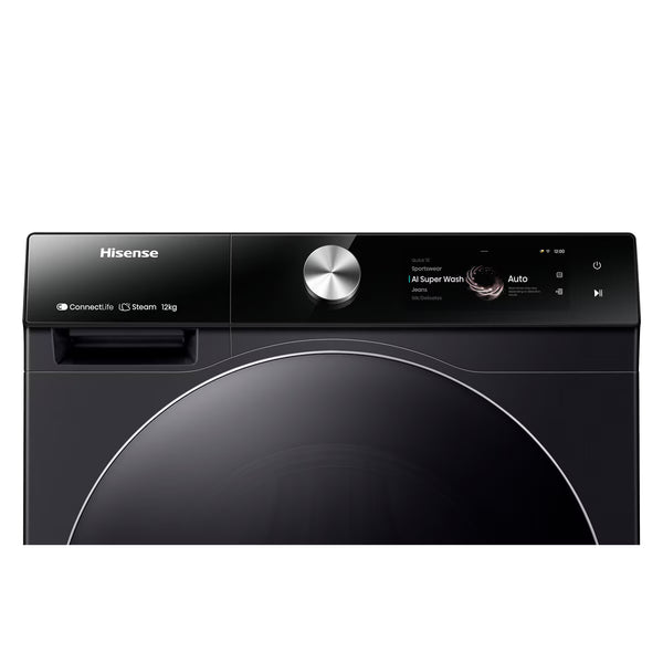 Hisense WF7S1247BB, 12Kg, 1400Rpm, Washing Machine a Rating in Black