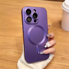 Luxury For Wireless Charging Case For IPhone 16 15 11 13 12 14 Pro Max Plus Magnetic Phone Cases Lens Protector Matte Cover