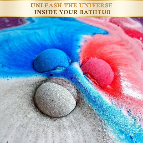 Planet Themed Bath Bombs / 8 X 60G Handmade Luxury Bubble Bath Fizzer Set/Non-Staining, Vegan, Cruelty-Free/Spa Gift for Men, Women and Kids