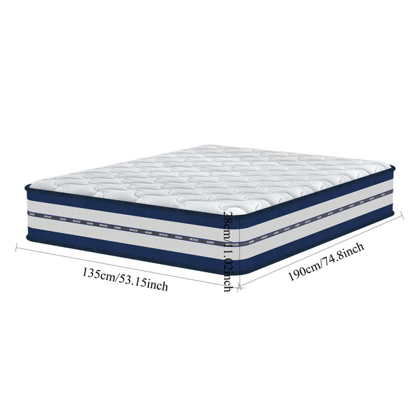 King Size Mattress (150x200x28cm/135x190x28cm) 2000+ Pocket Springs & Gel Memory Foam 7-Zone Ortho Support Reinforced Reduction Medium Firm Fits King Size Bedding 45cm Rolled Box (Christmas, Halloween Valentine's Day gifts), 200-Night Trial Christmas gift