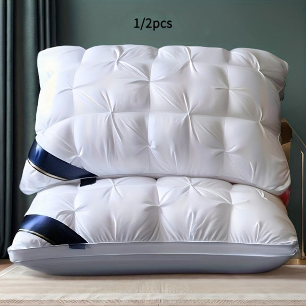 2pcs 3D Sleep Pillow, Hotel Style Same Design Non-Collapsing, Hypoallergenic, Soft, High Bounce, Zipper Closure, Machine Washable, for Adult, All Seasons Use, Multipurpose, Body Pillow Case, Comfortable Pillow for Sleeping