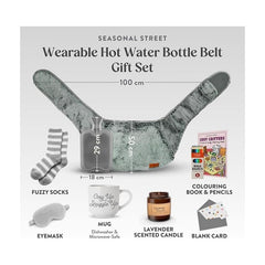 Mother'S Day Gift for Her - Birthday Pamper Gifts for Women with Hot Water Bottle Belt, Socks, Mug, Candle, Sleep Mask, & Colouring Book with Pencil, Self Care Box