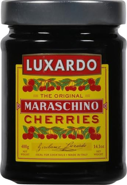 Luxardo Maraschino Cherries 400G (14.1 Oz) | Candied Marasca Cherries Soaked in Luxardo Marasca Cherry Syrup | the Ultimate Cocktail Cherry, Used in the Worlds Best Bars