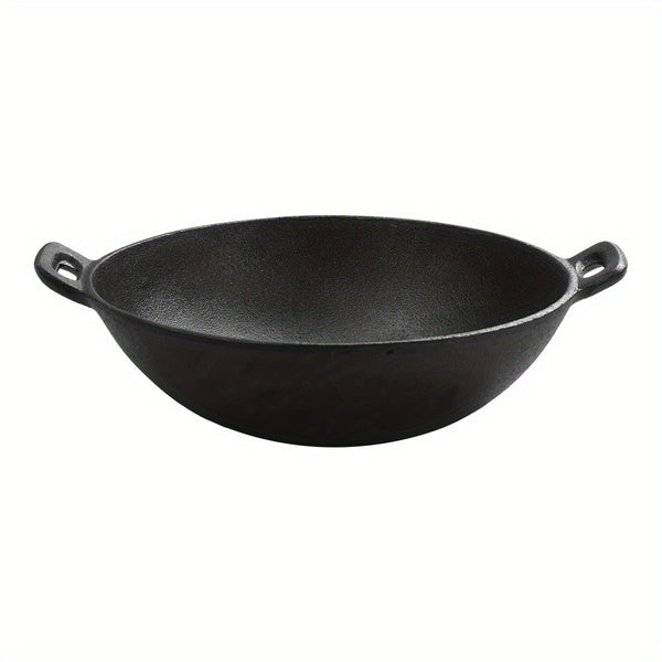 1 Kitchen Cast Iron Pot, Non-stick Multi-purpose Cookware, Household Kitchen Stir-frying Pot, Cast Iron Stir-frying Pot with Double Ears, Not Easy to Stick, Delicious and Healthy, Black, 30*30*9cm