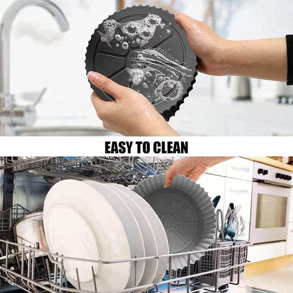 1pc Air Fryer Liners, Black Air Fryer Silicone Liners, Extra Strong Silicone Air Fryer Liners, Basket Air Fryer Accessories