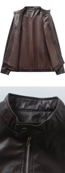 New Autumn/Winter Men's Jacket, European/American Style Motorcycle Jacket, Men's Stand Collar Windproof Winter Outerwear