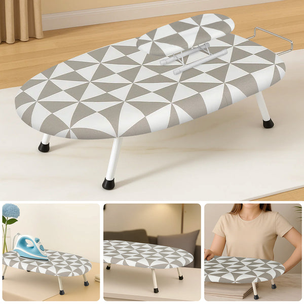 1pc Compact Folding Ironing Board with Pink Floral Pattern - Space-Saving, Easy Storage, Multi-Use Design for Home Use, Durable Plastic Material, Ironing Boards