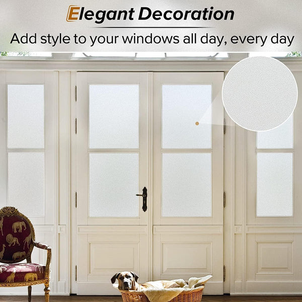 Rabbitgoo Window Film Privacy Film for Glass Windows, Frosted Glass Sticker Static Cling without Glue for Bathroom Home Office Matt 44.5X200 Cm