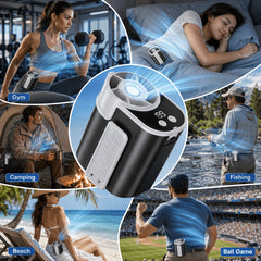 Portable Rechargeable Fan - 5-Speed Adjustable Personal Fan, Handheld Neck Hanging Waist Clip Fan, Compact Design for Home, Office, Camping, And Outdoor Activities, for Outdoor Camping Travel, For Outdoor Camping Travel