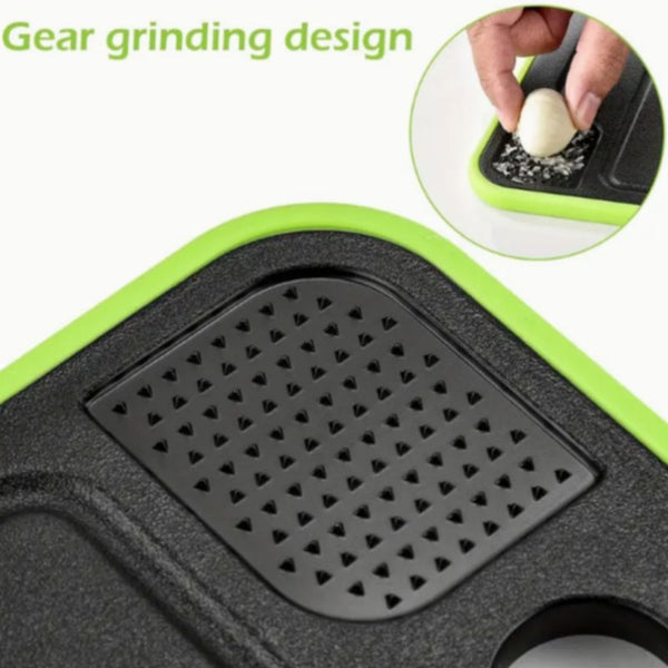 1pc Heavy-Duty Plastic Cutting Board with Non-Slip Surface & Hanging Hole - Space-Saving Kitchen Prep Station, Easy-Clean Black Chopping Board with Measurement Markings & Rounded Edges, Durable Multipurpose Food-Safe Plastic Board for Meat, Vegetables, Fr