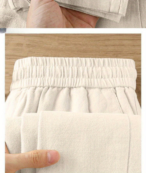 Pure Linen Wide-leg Pants for Women in Summer 2025, Straight Casual Long Pants, Fashionable and Versatile, Loose and Thin Style