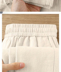 Pure Linen Wide-leg Pants for Women in Summer 2025, Straight Casual Long Pants, Fashionable and Versatile, Loose and Thin Style