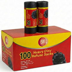 EXTRA STRONG HEAVY DUTY BLACK BIN LINERS RUBBISH BAGS WASTE REFUSE GARBAGE SACKS