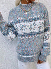 Women Sweater, New Arrival Autumn/ Winter, Style, Turtleneck, Snowflake Pattern, Chenille Pullover Casual Jacquard Sweater, Autumn and Winter Wear, Suitable for Back to, Work, Halloween, Christmas and Other Festivals, Comfortabl