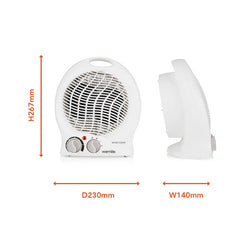 Thermo Fan Heater with 2 Heat Settings and Overheat Protection, 2000W