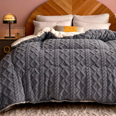 Luxury Taffeta Comforter Thick Warm Comforter, Heavy Warm Winter Comforter Core, Modern Ultra Soft Thick Weighted Blanket All Season Fluffy Fleece Quilt Beddin, Ideal Bedding Gifts for Christmas Mother's Day Valentine's Day Festival, Single Double King Su