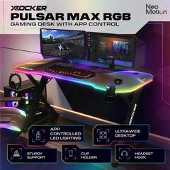 X Rocker Pulsar Max RGB Gaming Desk with LED Lights