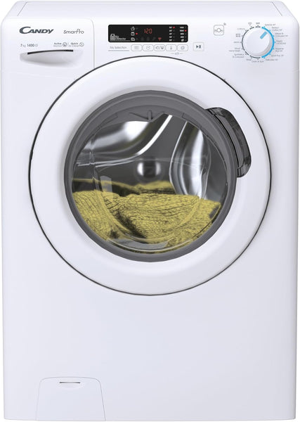 CANDY Quick Pro Washing Machine, 10Kg Wash, 1400 RPM, A-20 Energy Class, 16 Programmes, Pro Active Wash, Builtto Last, White-White, 55X60X85 Cm - GD 4108-80