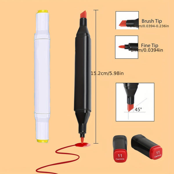 204/ 168/100/80/60 Colors Coloring Pens, Christmas Art Supplies Art Markers with Bag, Dual-Tip Graffiti Pens for Adults Coloring, Alcohol-Based Drawing Pens for Sketching Illustration - Perfect Easter Gifts, Mother's Day Gifts Suitable for Painting
