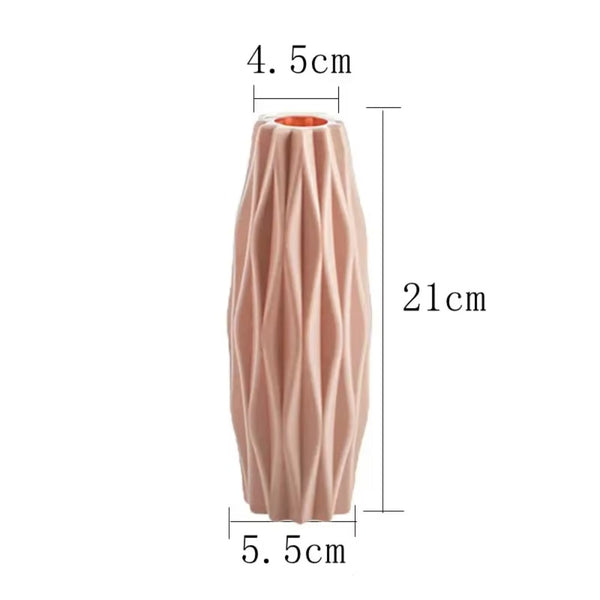Nordic Modern Plastic Flower Vase - White Pink Blue Decorative Pot for Living Room Flower Arrangement